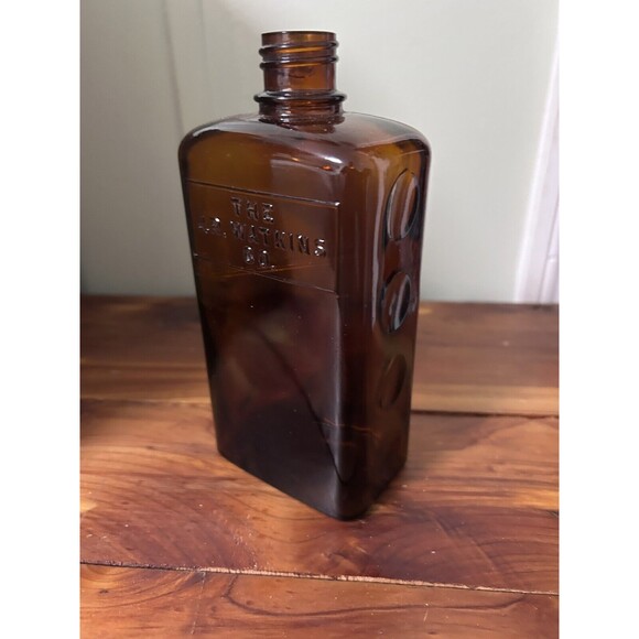Vintage The G.R Watkins Co. Brown Bottle 7" Thumbprint - Picture 1 of 12